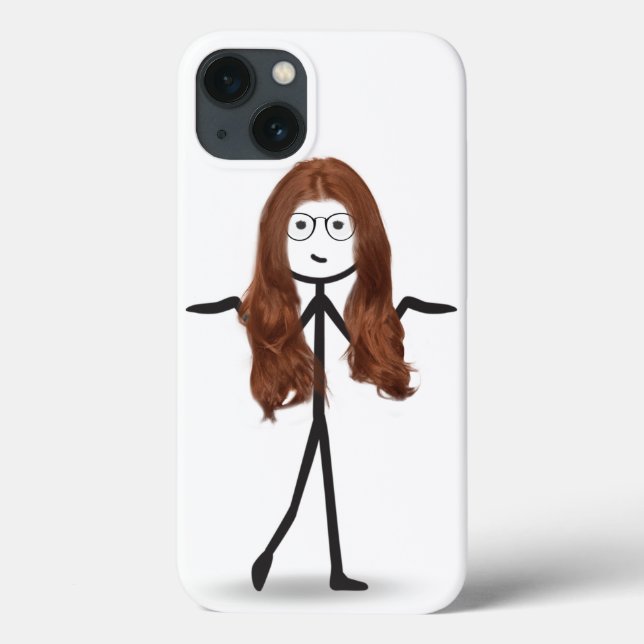 Stick Girl With Red Hair Case-Mate iPhone Case (Back)