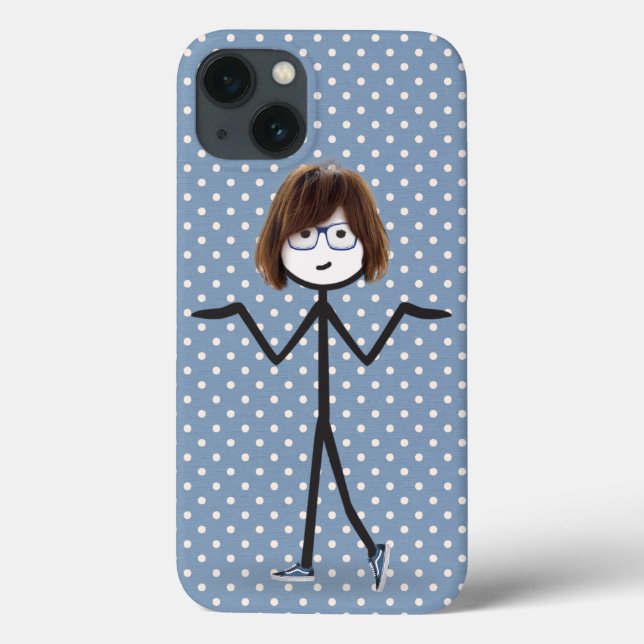 Stick Girl With Sneakers on Dots Case-Mate iPhone Case (Back)
