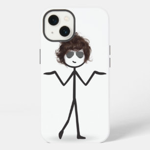 Stick Girl With Sunglasses and Hair iPhone 13 Case
