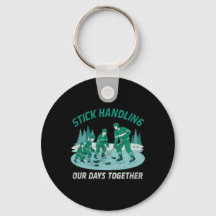 Stick Handling Our Days Together Hockey Family Des Keychain