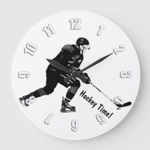 Stick Handling Pro- Ice Hockey Player Large Clock