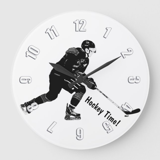 Stick Handling Pro- Ice Hockey Player Large Clock (Front)