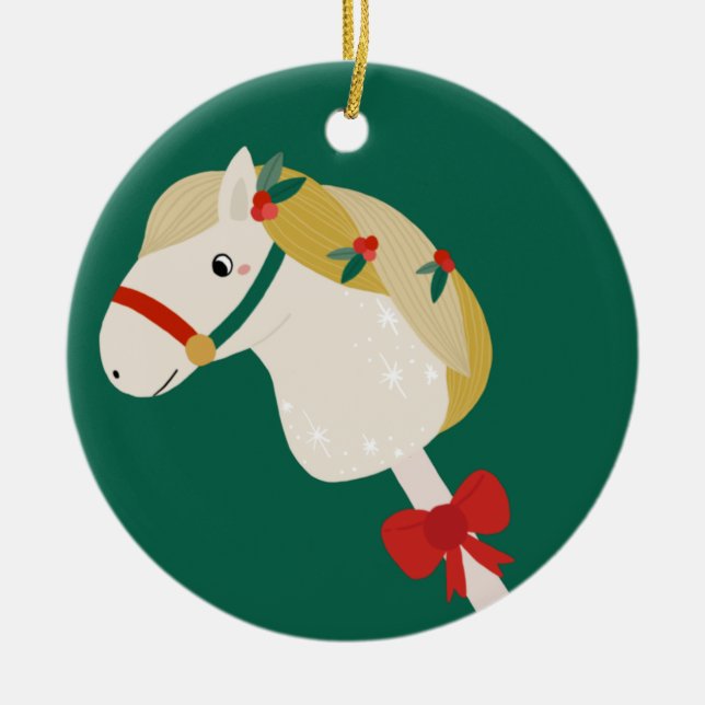 Stick Horse Ceramic Ornament (Front)
