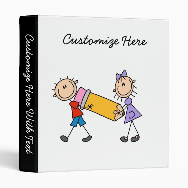 Stick Kids With Pencil Binder (Front/Spine)