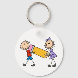 Stick Kids With Pencil Keychain