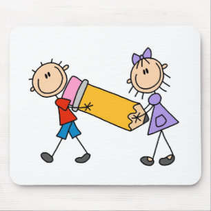 Stick Kids With Pencil Mouse Pad
