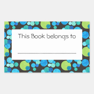 Stick-on Bookplates to Customize: Bold Blue Moons Sticker