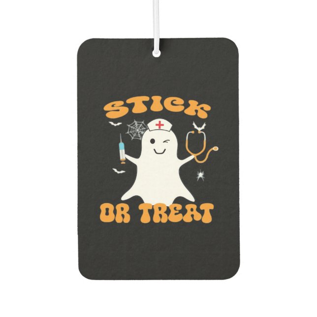 Stick or Treat Nurse Funny Halloween Costume Essen Air Freshener (Front)