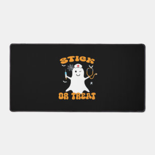 Stick or Treat Nurse Funny Halloween Costume Essen Desk Mat