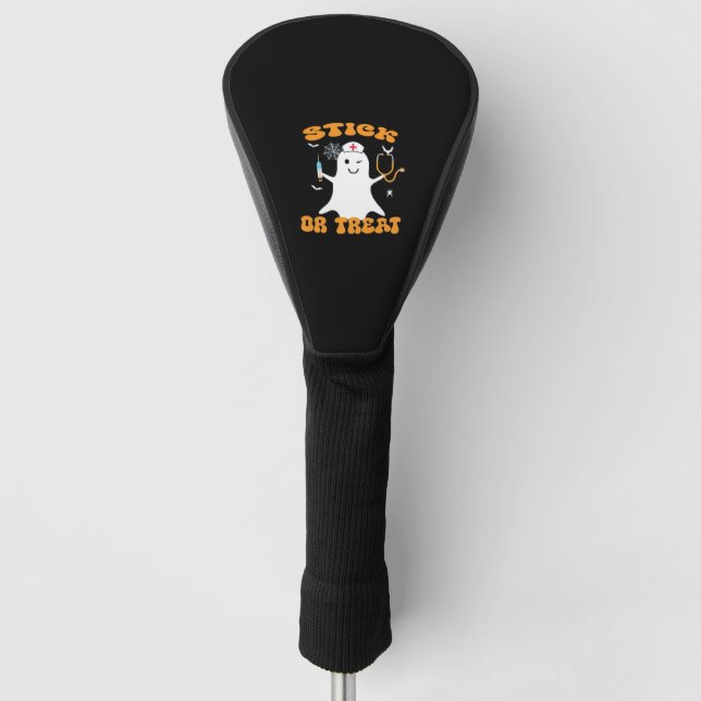 Stick or Treat Nurse Funny Halloween Costume Essen Golf Head Cover (Front)