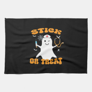 Stick or Treat Nurse Funny Halloween Costume Essen Kitchen Towel