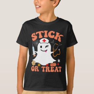 Stick Or Treat Nurse Funny Halloween Costume  T-Shirt