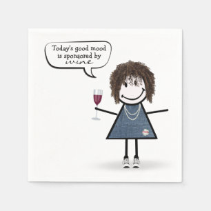 Stick Party Girl in Sneakers with Wine Napkin