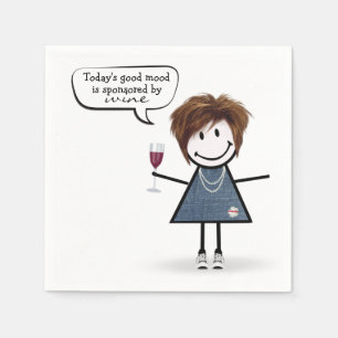 Stick Party Girl in Sneakers with Wine Napkin