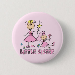 Stick Princess Duo Little Sister 2 Inch Round Button
