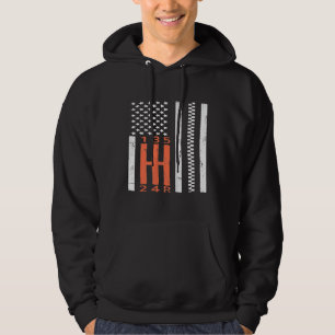 Stick Shift American Flag Manual Transmission Gear Hoodie