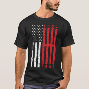 Stick Shift American Flag racing corvette 6 Gears  T-Shirt