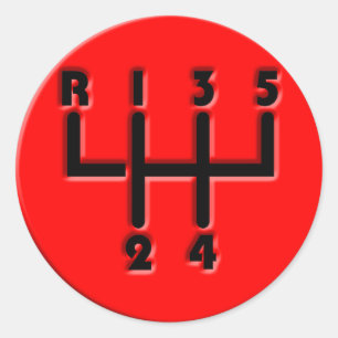 STICK SHIFT CLASSIC ROUND STICKER