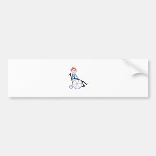 Stick Wheelchair Kid Bumper Sticker