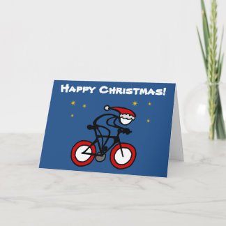 Stick-With-Sport Christmas Santa Cyclist Customize Holiday Card