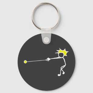 Stick-With-Sport Hammer Thrower Black Yellow Keychain
