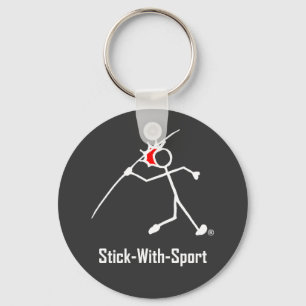 Stick With Sport Javelin Stickman Red Dark Keychain