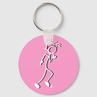 Stick-With-Sport Runner Stickman Pink tones Keychain