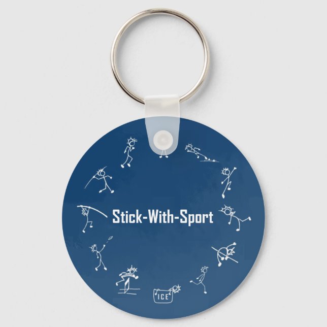 Stick-With-Sport Track and Field Keyring Navy (Front)