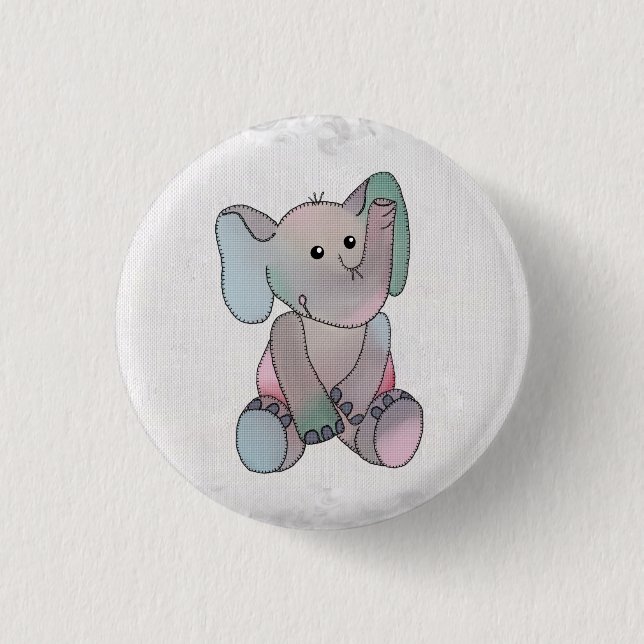 Stickbild Elefant 1 Inch Round Button (Front)