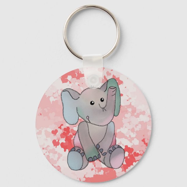 Stickbild Elefant Schlüsselanhänger Keychain (Front)