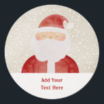 Sticker<br><div class="desc">Customize these cute Santa stickers for all your Christmas needs!  Use them as gift tags,  add them to treat bags,  seal up goodie bags or put them on Christmas card envelopes.  The possibilities are endless with these cute round Christmas stickers!</div>