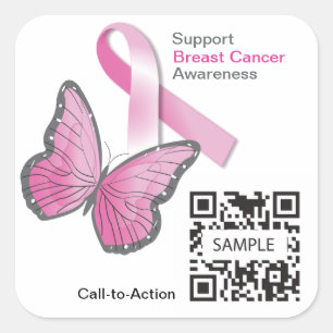 Sticker2 Template Breast Cancer Awareness Square Sticker