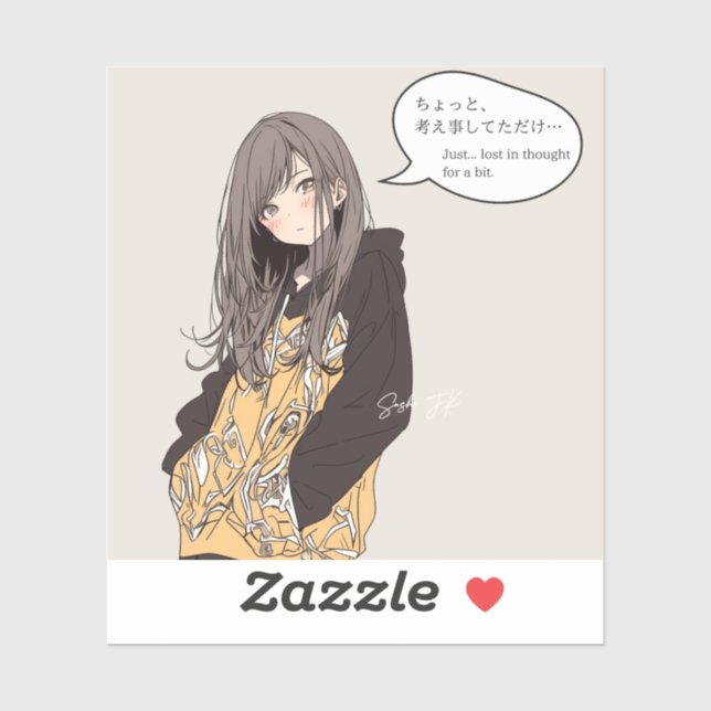 STICKER ちょっと考え事してただけステッカー｜寿司娘シール (Feuille)