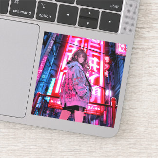 Sticker ネオンJKシール Seal｜寿司娘 GenerativeAI