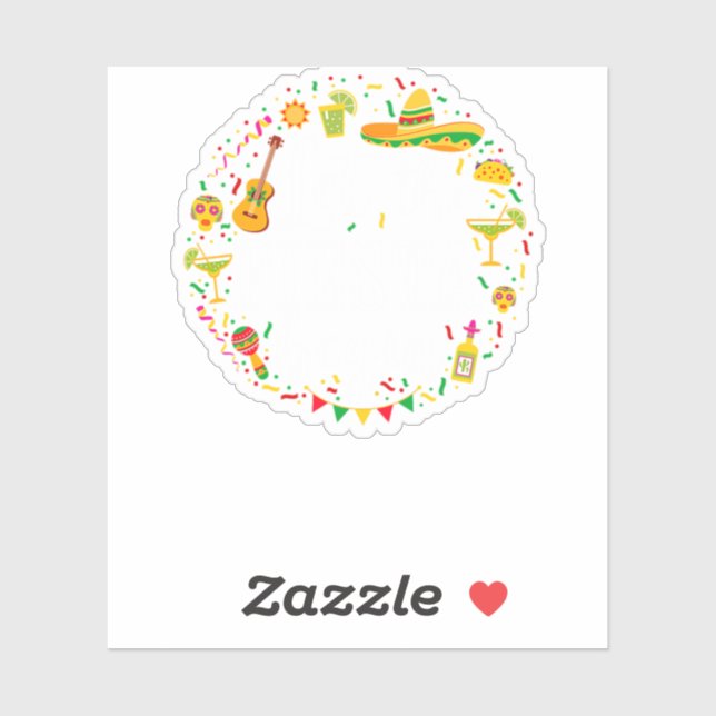 Sticker 05.Cinco De Mayo Let The Fiesta Begin Margarita Co (Feuille)