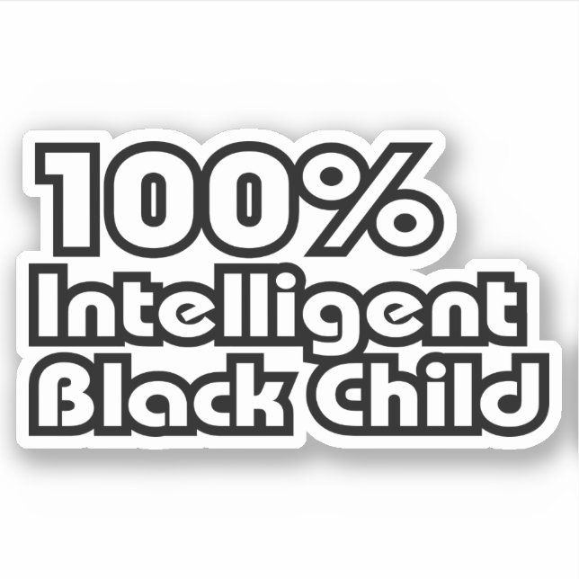 Sticker 100% Enfant noir intelligent (Devant)