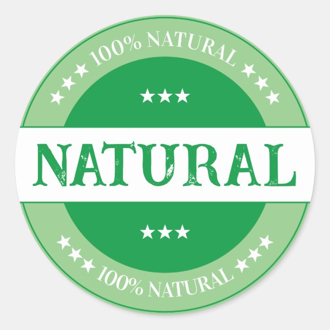 Sticker 100% Étiquette de produit naturel (Devant)