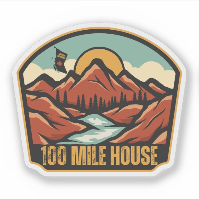 Sticker 100 Mile House (Colombie-Britannique) (Devant)