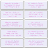10 Nom de l'invité individuel Adresse Lavande myst
