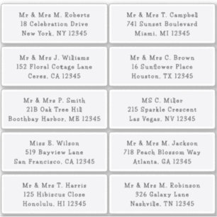 Sticker 10 Nom de l'invité individuel Adresse Mariage de l