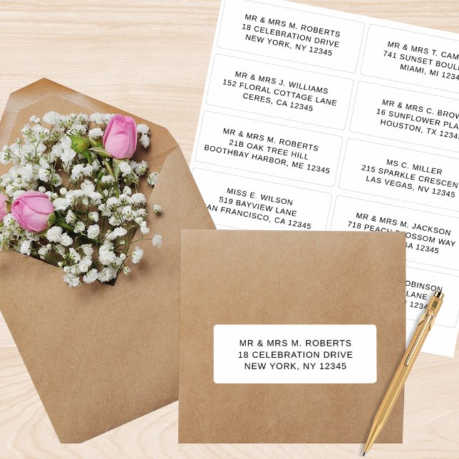 Sticker 10 Nom de l'invité individuel Adresse Mariage de l (Créateur téléchargé)