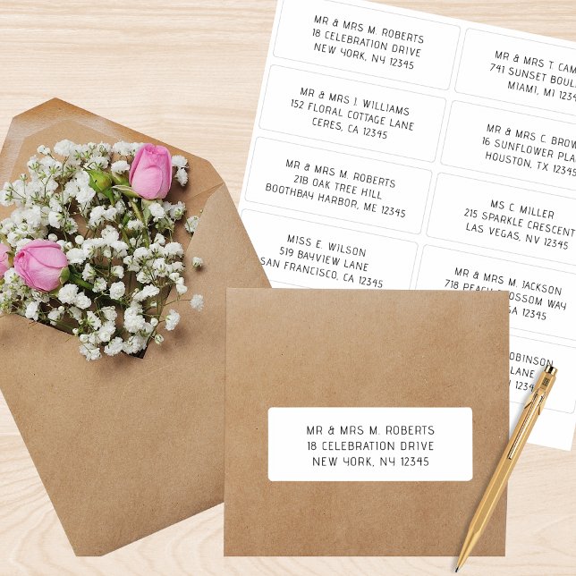 Sticker 10 Nom de l'invité individuel Adresse Mariage de l (Créateur téléchargé)