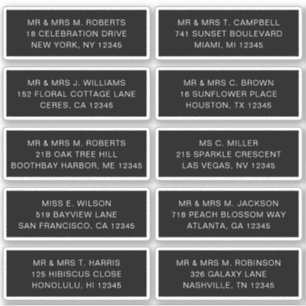 Sticker 10 Nom de l'invité individuel Adresse Mariage de l