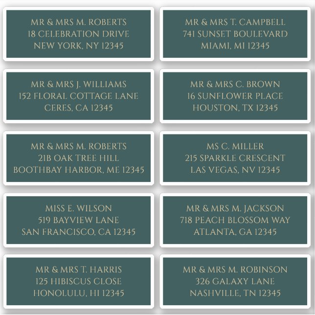 Sticker 10 Nom de l'invité individuel Adresse Mystical Gre (Devant)