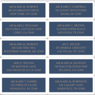 Sticker 10 Nom de l'invité individuel Adresse Mystique Ble