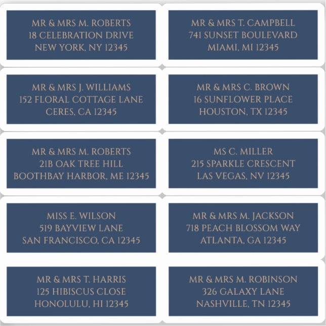 Sticker 10 Nom de l'invité individuel Adresse Mystique Ble (Recto)