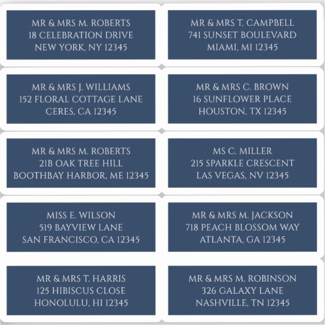 Sticker 10 Nom de l'invité individuel Adresse Mystique Ble (Recto)