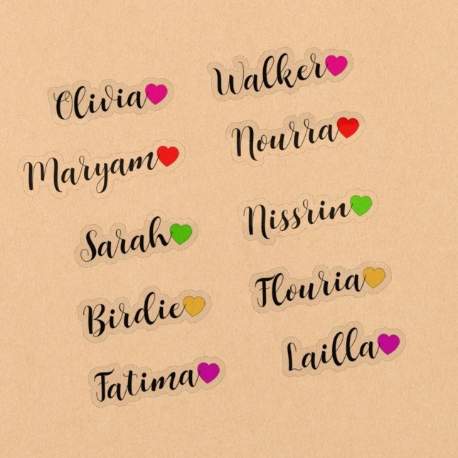 Sticker 10 PC personnalisés étanche - Coeur de nom transpa (custom transparent decals
)