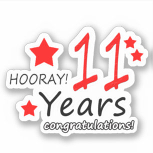 Sticker 11e anniversaire du Mariage - 11 ans Anniversaire