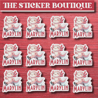 Sticker 12 Dans Un Nom Personnalisé Migné En Courant Axolo